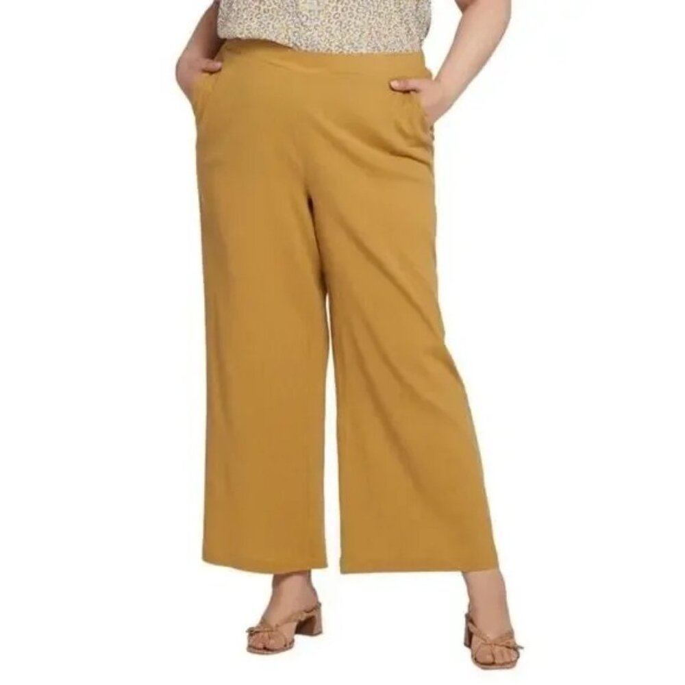NYDJ Women's M Pull On Straight Leg Gauzy Cotton‎ Ankle Crop Pants Flowy NWT